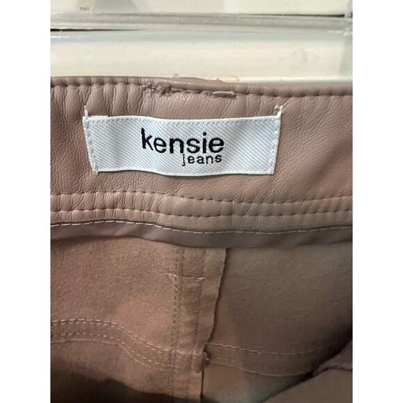 Kensie Tan Faux Vegan Leather Mini Skirt Women's Size 14 concerts festivals - Picture 3 of 6